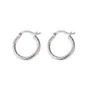 OVAL-SHAPED SILVER EARRINGS