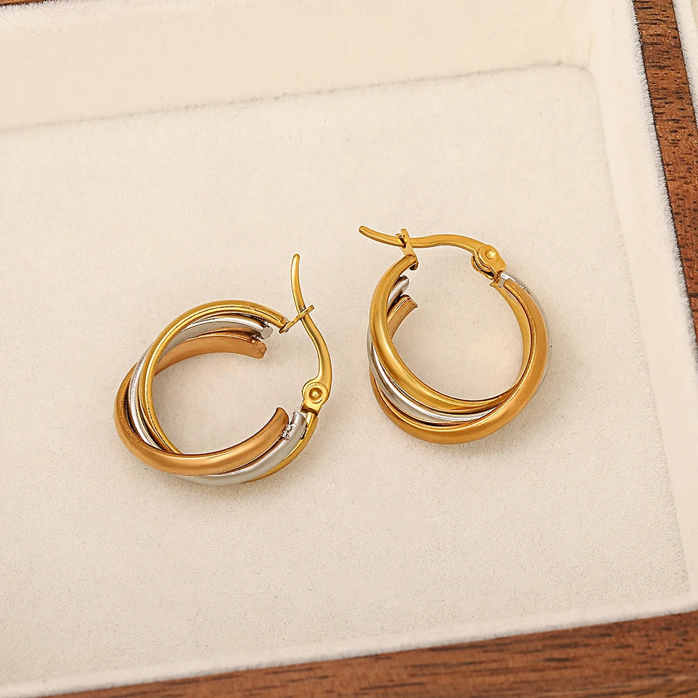 TRICOLOR HOOP EARRINGS