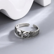 SILVER OWL RING