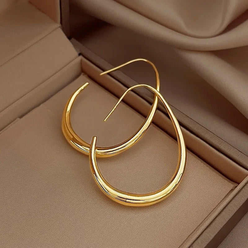 OVAL HOOP EARRINGS